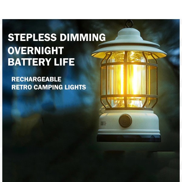 Outdoor Camping Lampa Typ-C Snabb Laddning Belysning Dekorativ Laddning Tält Lampa