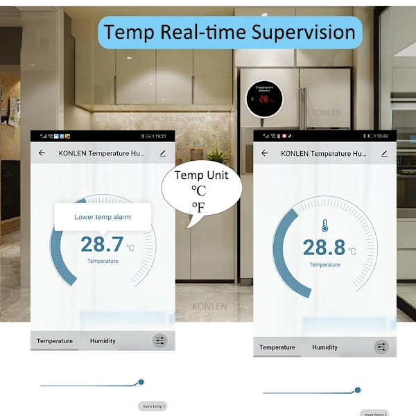 Wifi Temperatur Sensor 3m Tråd Sond Digital Smartlife Termometer