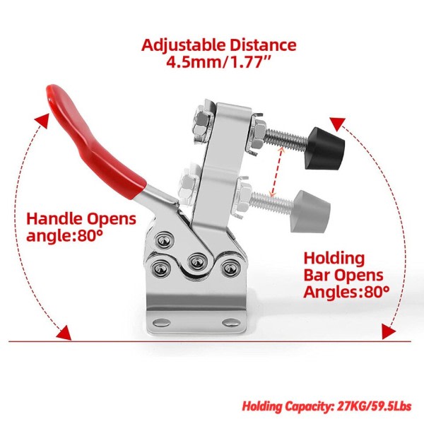 4 st Horisontal Toggle Clamp Quick-Release Toggle Clamps Set