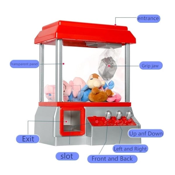 Mini Klø maskine Mønt Betjent Klip Dukke Slik Bærbar Mini Plush Grabber Arcade Machine