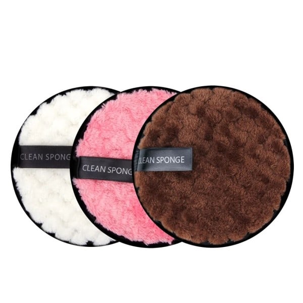 3 bitar Återanvändbara Smink Remover Skyddar Bomull servetter Mikrofiber Kosmetika Tvättbar Smink Handduk Ansikte rengöring svamp