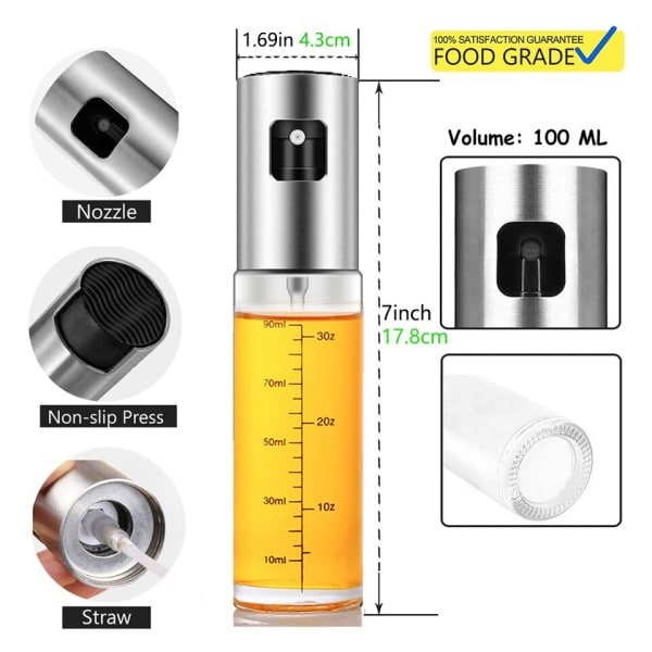 Glas Bowl BBQ Oliv Olja Spray Diffuser För Kök Dispenser Flaska Squirt Behållare Väger Soja sås