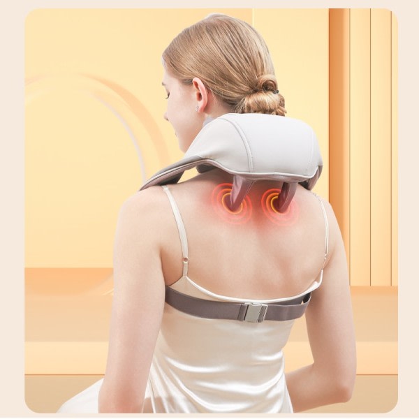 Nacke och rygg massage med lugnande värme  trådlös elektrisk djup vävnad 5D knådning massage kudde
