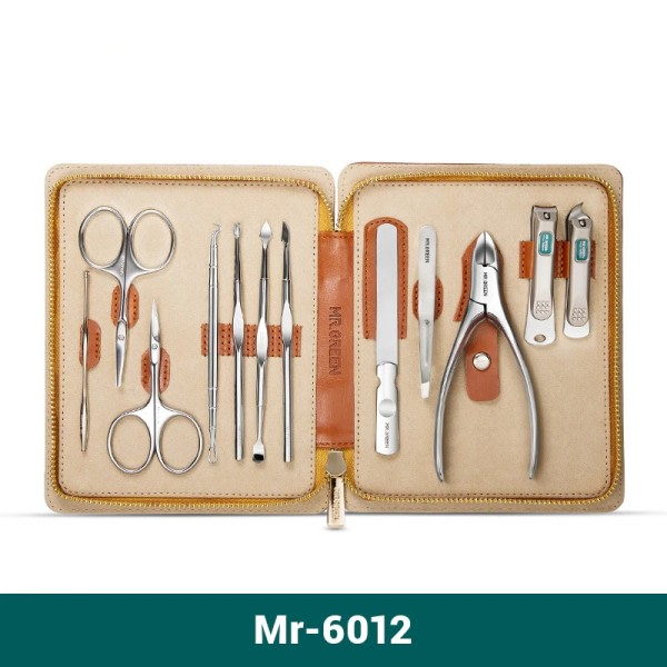Manicure Set 12 I 1 Fuld Function Kit Professionelt Rustfrit Stål Pedicure Sæt Med Læder Bærbart Etuiet