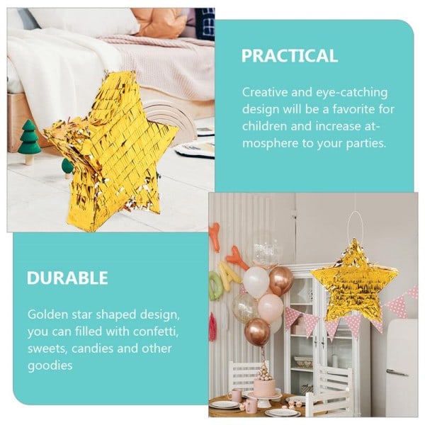Kultainen Tähti Pinata Juhla Fiesta Pinata Perinteinen Tähti Pinata Käsintehty Pinata Tikkulla
