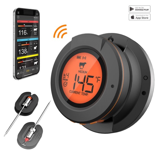 Mat Matlaging Bluetooth Trådløs BBQ Fjernkontroll Termometer Sonder Smart Digital Bluetooth Grill Termometer