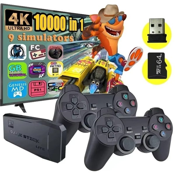4K 10000 pelit 64GB retro peli joululle lahja