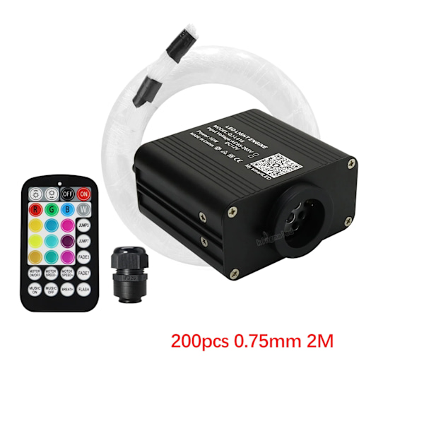 16W  200 pieces 2m Twinkle RGBW Fiber Optic Star Ceiling Lights Kit Smart APP Ljud Control LED Motor for Car Starry Sky Fiber Optic  Ljus