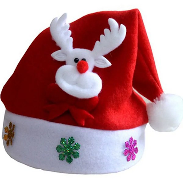 Jul Hatt Xmas Snømann Hjort Nissen Claus Grid Jule pynt