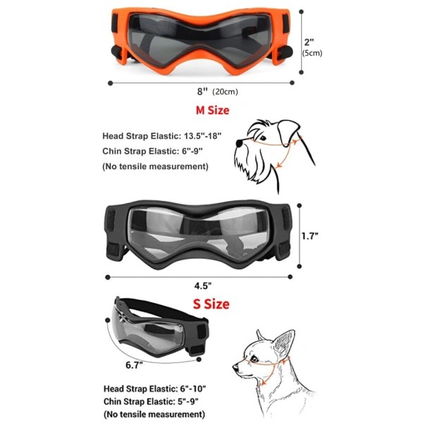 Hunde Goggles Små Race Easy Wear Små Hund Solbriller,Ajusterbare UV Beskyttelse Hvalpe Solbriller