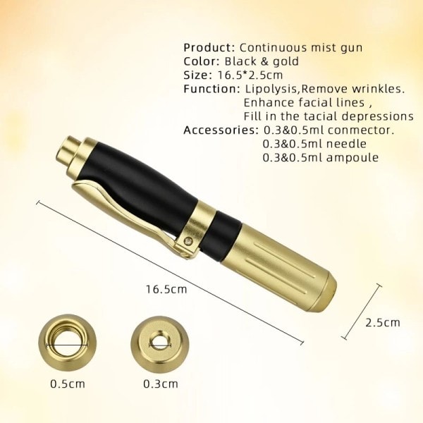 2IN1 0,3ml 0,5ml korkea paine hyaluron kynä huuli täyte sumutin neulaton sumutin ryppyjen poisto ihon hoito työkalut