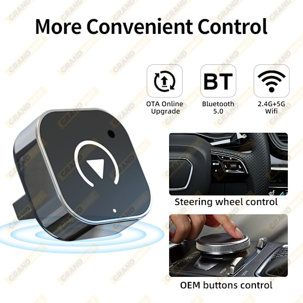 2i1 Kablet til Trådløs CarPlay Android Auto Adapter