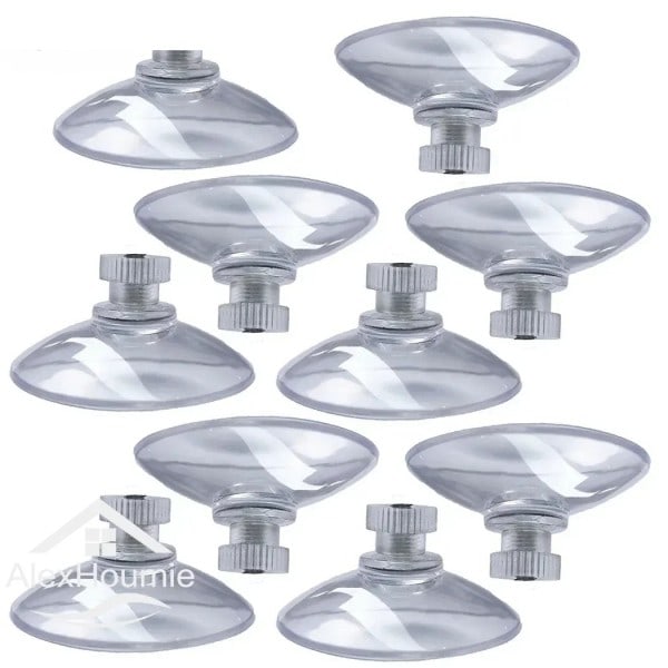 Hög kvalitet 10 bitar 53mm PVC Klar Tumme Skruva Klar Sugkoppar Vit Mutter Gummi Hölje Sug Gummi Skruv Set