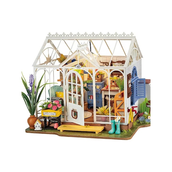 Drømmende hage hus DIY miniatyr hus sett for jenter tenåringer tre dukkehus puslespill