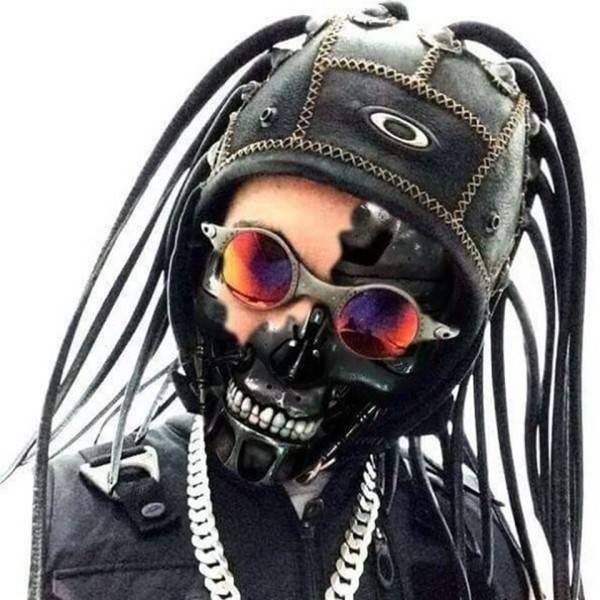 Vävning flätor hemskt monster latex hjälm huvudbonader kostym