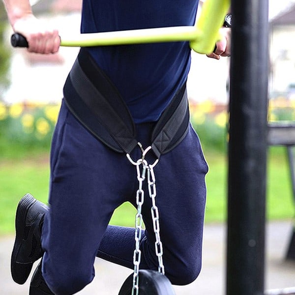 Vægt løftning bælte Med kæde dyppe bælte Til Pull Up Chin Up Vægtstang Fitness Bodybuilding Gym bælte