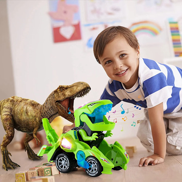 Automatisk Transformera Robot Modell Dinosaurie Med Ljus Musik Tidig Pedagogisk Dino leksak