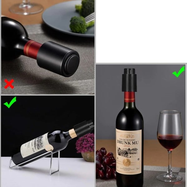 Viboelos vakuum vin flaska lock propp förseglad förvaring vakuum minne vin propp push stil bar verktyg