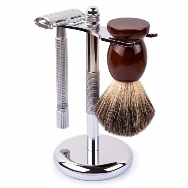 Mænd barberkniv holder rustfrit stål barbering børste stativ sikkerhed barberkniv holder