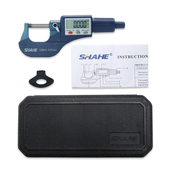 Micron Digital utsida Mikrometer Elektronisk mikrometer mätare 0,001 mm digitala verktyg ok