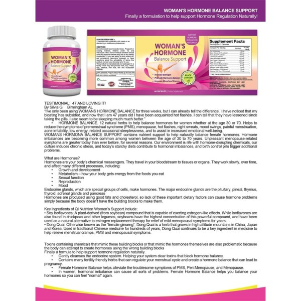 Kvinder's Supplement - Hjælper Lemper Periode Smerter, Balance Endokrine System Hormoner, Support Energi & Forbedre Humør