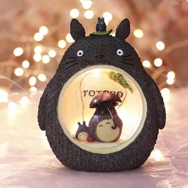 Anime Min Nabo Totoro Figurer Model Legetøj LED Nat Lys Soveværelse Ornament