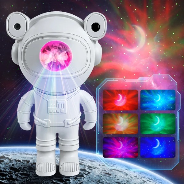 Kids Star DIY Projector Night Light with Remote Control 360 Justerable Design Astronaut Nebula Galaxy Belysning for Barn