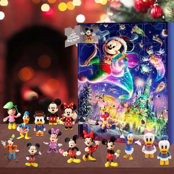 Jul Advent Kalender For Børn Disney Mickey Minnie Blind Box Juguetes Overraskelse Legetøj