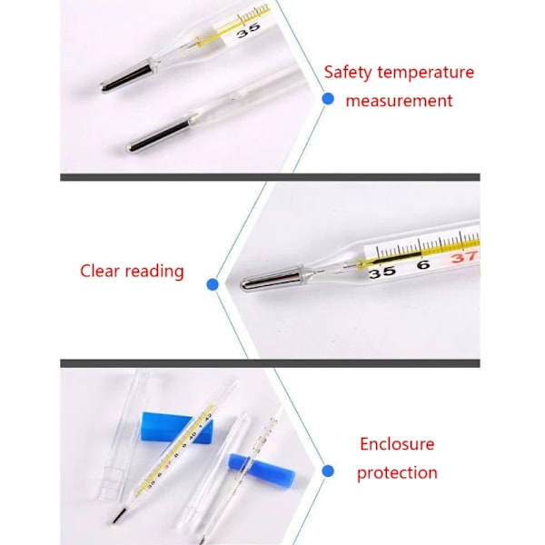 Klassinen Perinteinen Kliininen Lasi  Ilmainen Lämpömittari Celsius PXPD
