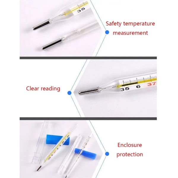 Klassisk Traditionel Klinisk Glas  Gratis Termometer Celsius PXPD