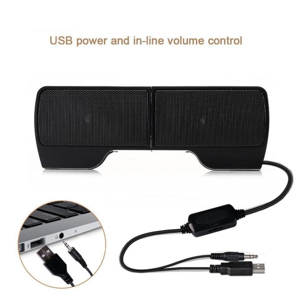Mini kannettava Clipon USB stereo kaiuttimet linja ohjain äänipalkki 297f |  Fyndiq