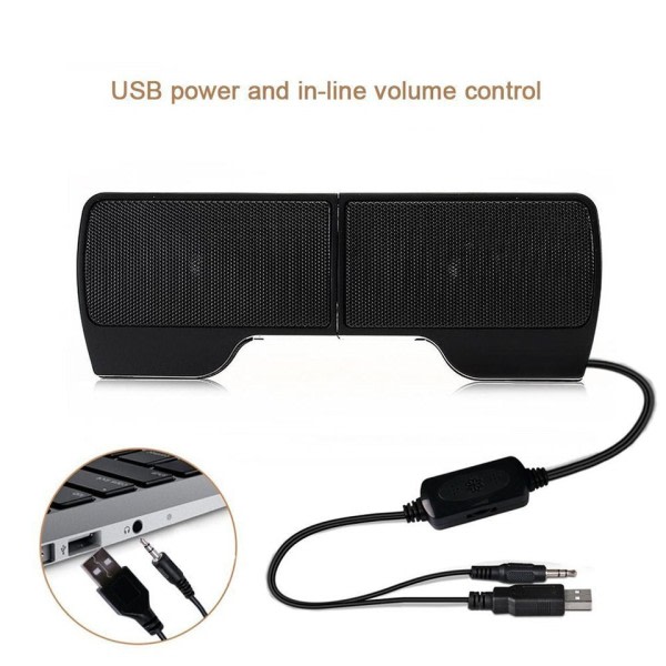 Mini Portable Clipon USB Stereo Speaker line Controller Soundbar