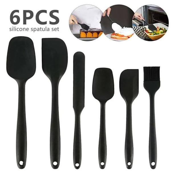 6 bitar Silicon Spatula Set Mat Grad Non Stick Värmebeständig Spatulas Turner