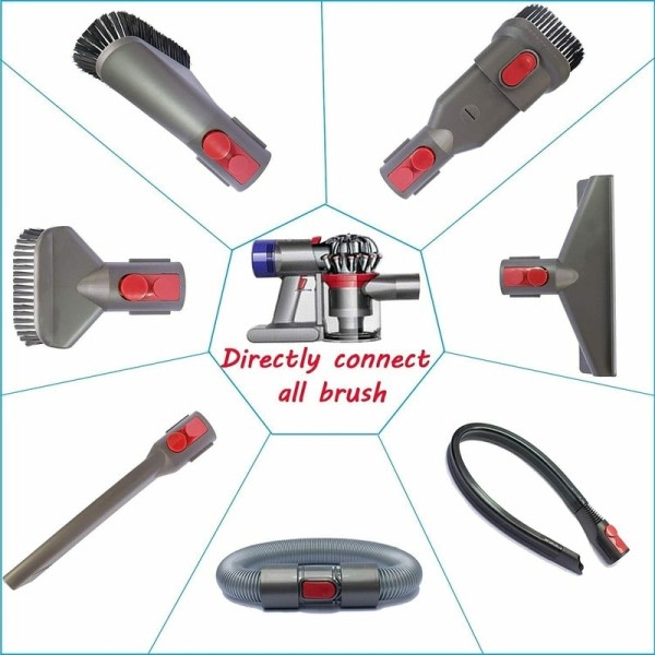 7st dammsugare tillbehör rengöring borste och slang verktyg kit för Dyson V7 V8 V10 V11