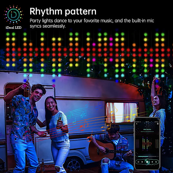 Smart Gardin String Light App DIY Bilde Tekst LED Display Smart LED RGB String Light