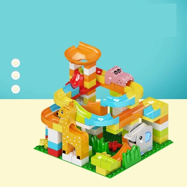 Marmor Race Run DIY Duplos Maze Balls Byggeklosser Trakt Slide Stor Size Klosser Pedagogisk baby leker