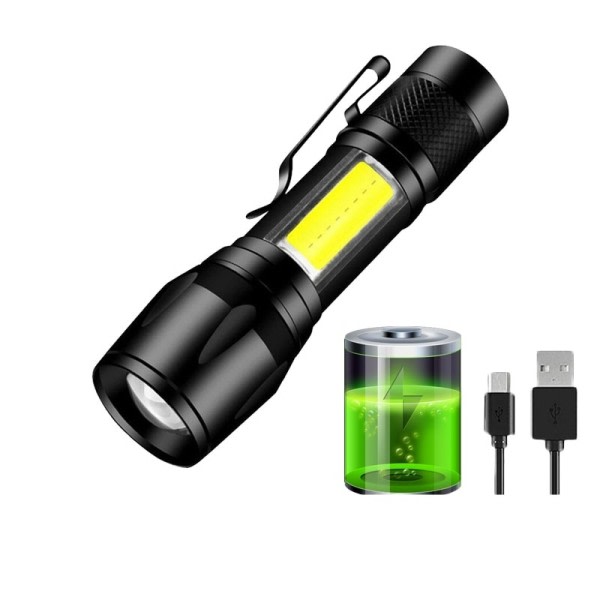 Indbygget Batteri XP-G Q5 Zoom Fokus Mini Led Lommelygte Lampe Lampe