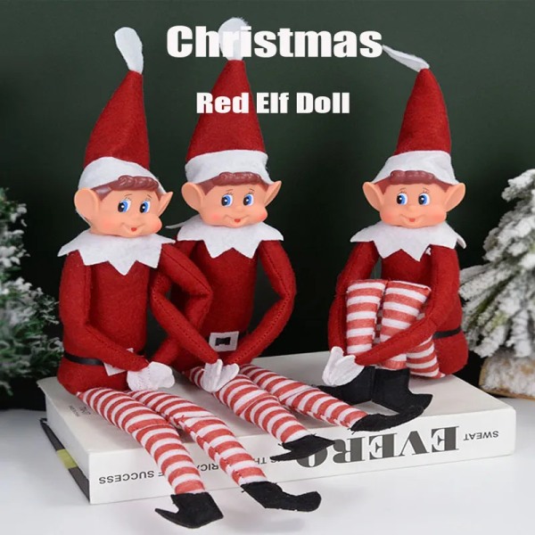 Rød jul alv dukke jule pynt jule bord jule tre pynt