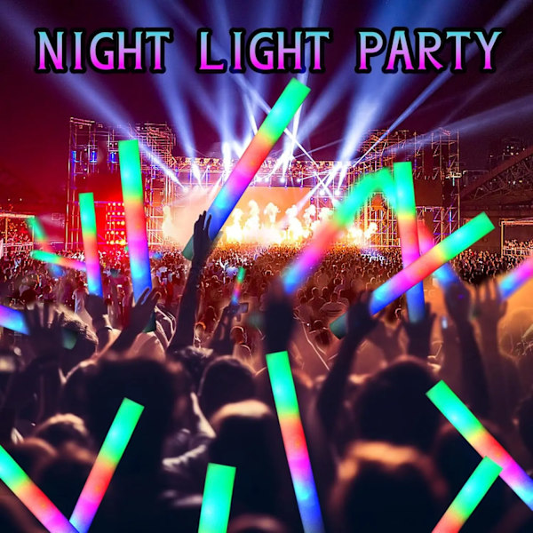 30 bitar Fuam Glow Sticks med 3 Modes Colorful Led Blinkande Glow Stick