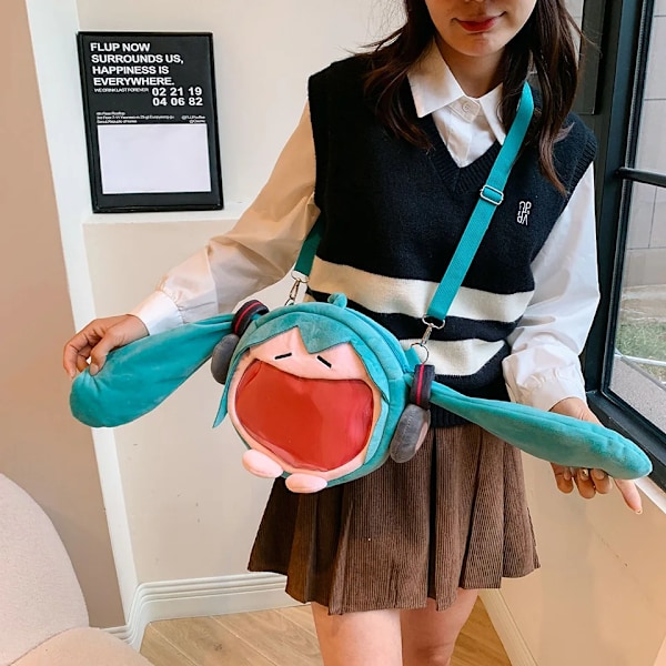 Anime Hatsune Miku Taske Q Version Kawaii Figur Taske Model Dukke Fyldet Legetøj