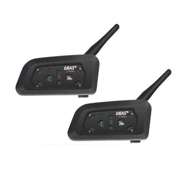 Motorcykel Bluetooth Hjälm Intercom Headset 1200M Intertelefon för 6 förare Vattentät Musik spelare