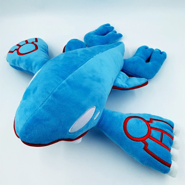 37 cm Kyogre Blå Val Vatten Egenskaper Gud Beast Plysch Leksaker Docka Mjuk stoppad Djur För Barn