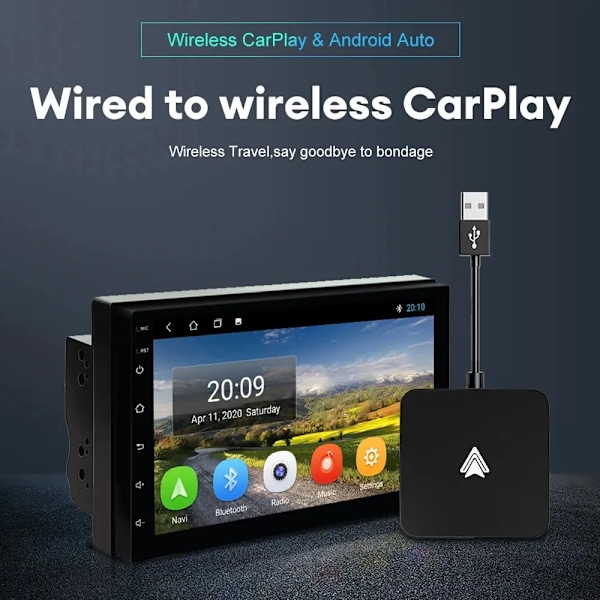 Mini Carplay & Auto Box Dongle Wired To Wireless