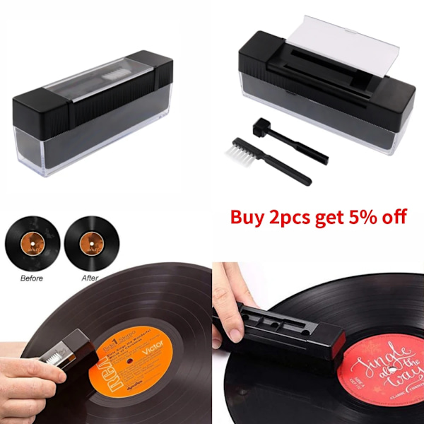 1 Setti Anti staattinen vinyyli levy puhdistin pölynpoistoaine harja fonografille levysoitin LP vinyyli levyt puhdistussarja