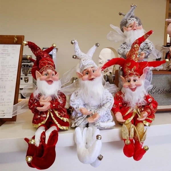 Joulu koristeet tonttu nukke lelu riippuva seisova sisustus navidad riipus koristeet