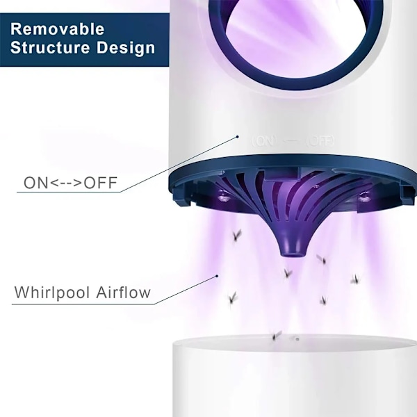 Elektrisk Fly Bug Myg Insekt Killer LED Lys Trap Kontrol Lampe
