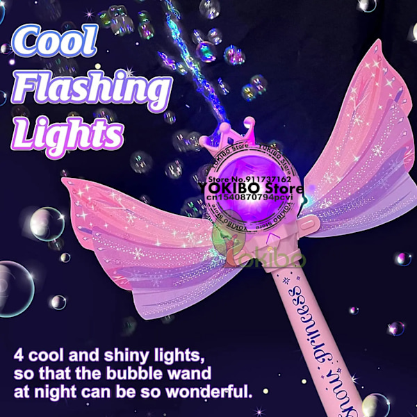 Bubble Wands for Børn Piger Light Up LED Lyd Bubble Gun Bubble Machine for Børn