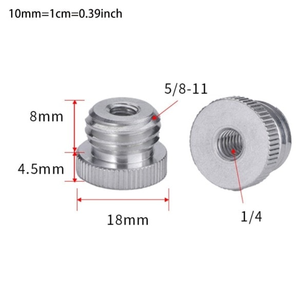 5/8 til 1/4 Adapter Han til Hun Mic Screw Adapter Mikrofon Stand Adapter