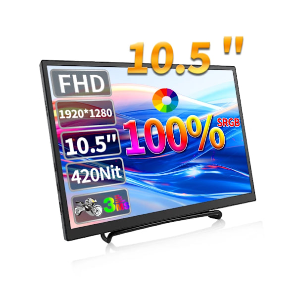 420 Cd/m ² 10,5 tum Portable Monitor IPS FHD 1280P 100%SRGB Spel Skärm