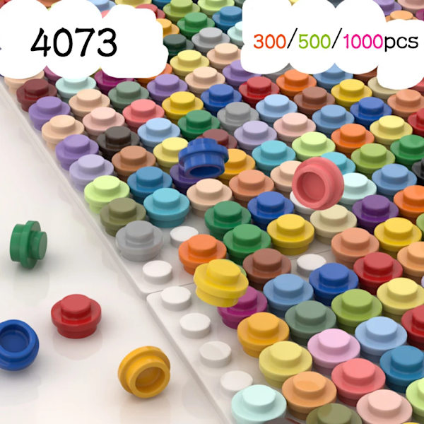 1000 bitar MOC Sammansätt Partiklar 6141 Plåt Rund 1x1 Prick